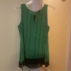 Women’s XL Worthington Green And Black Sleeveless Blouse
